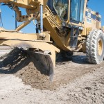 First pass with motor grader utilizing GPS grade control providing final grade profile